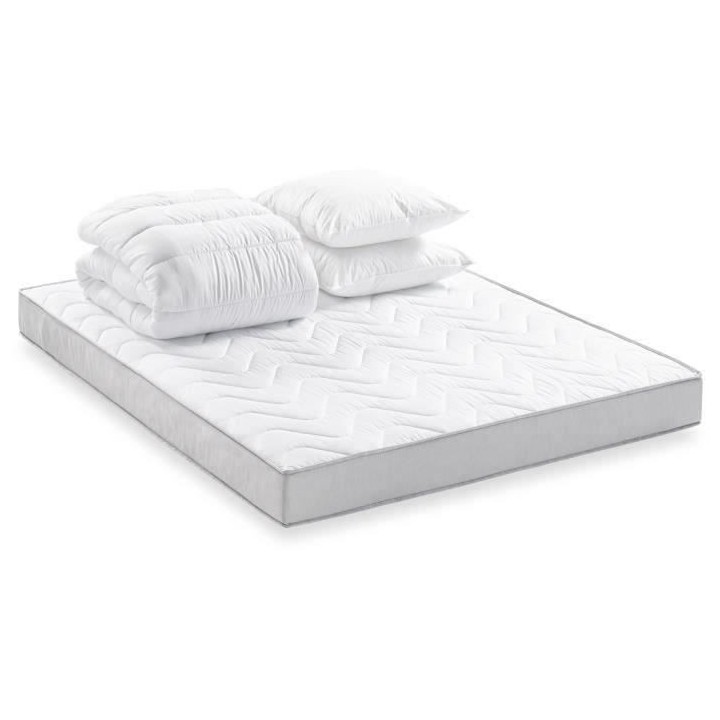 DEKO DREAM Pack matelas 160x200cm + couette 240x220 + 2 oreillers MISA