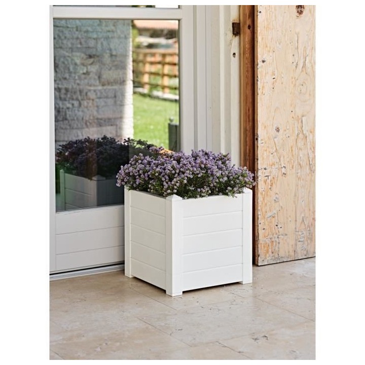 TERAPLAST Jardiniere Trama001 42x40cm - Réserve d'eau et pieds régla
