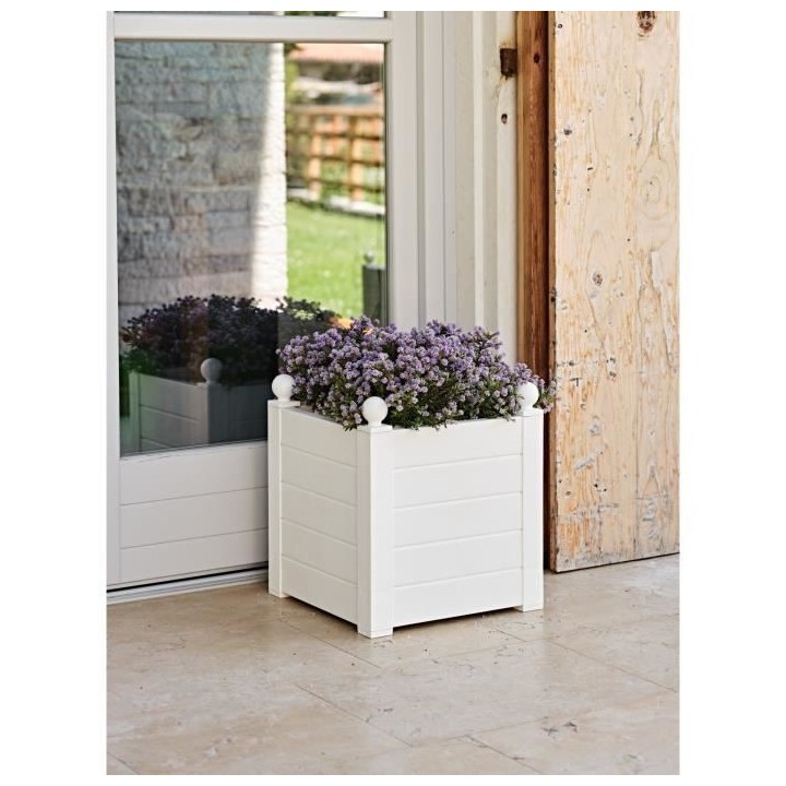 TERAPLAST Jardiniere Trama001 42x40cm - Réserve d'eau et pieds régla