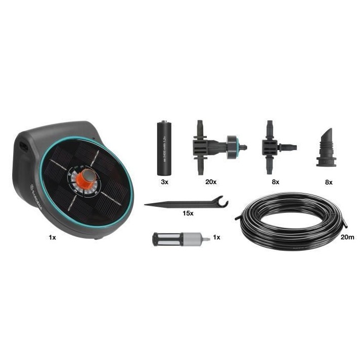 GARDENA AquaBloom - Solution d'arrosage automatique solaire pour 20 pl