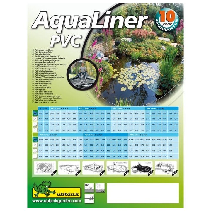 Ubbink Bâche d'étang PVC 6x5 m Noir 401397