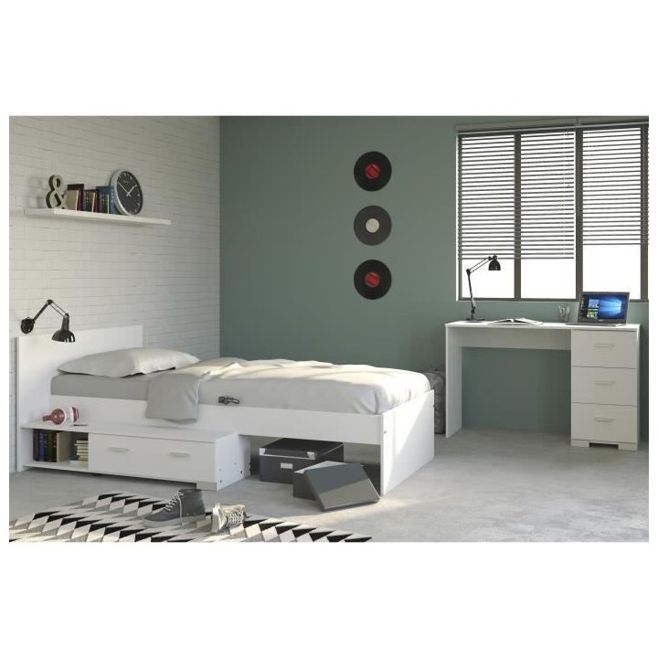 PARISOT Chambre enfant complete 2 pieces - Lit + bureau - Style essent