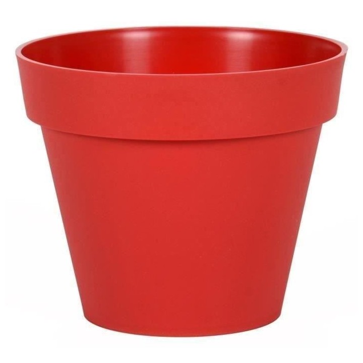 EDA Pot de fleur rond Toscane - Ø 30 x H 26 cm - 10 L - Rouge rubis