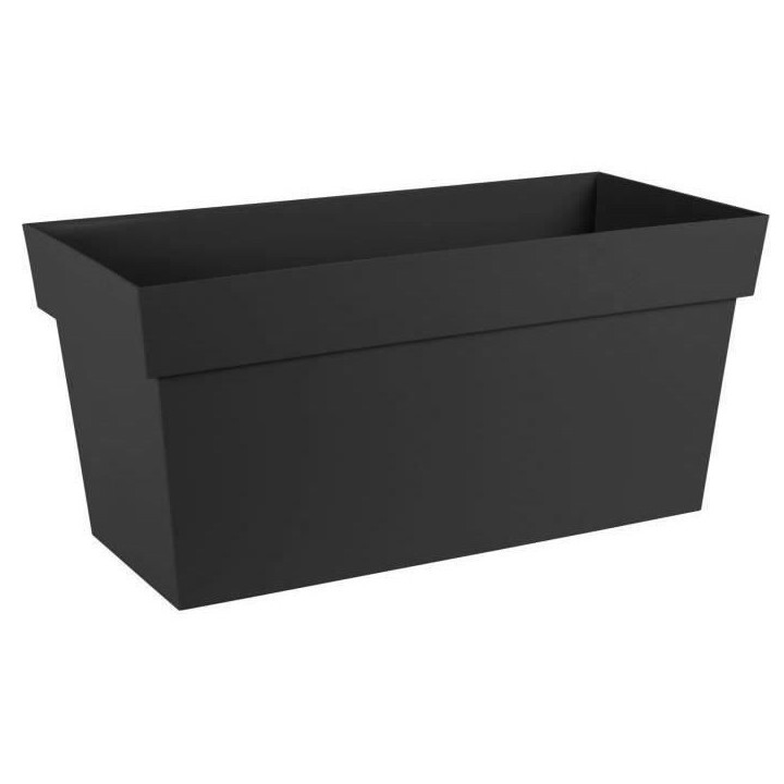 EDA Muret avec roulettes Toscane - 79 x 35 x H 39 cm - 74 L - Noir