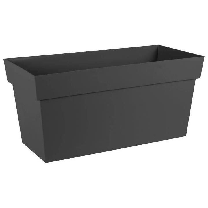 EDA Muret avec roulettes Toscane - 79 x 35 x H 39 cm - 74 L - Noir