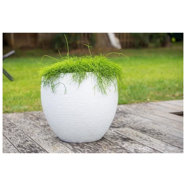 EDA Pot rond Graphit Ø50cm - Contenance 46L - Blanc cérusé