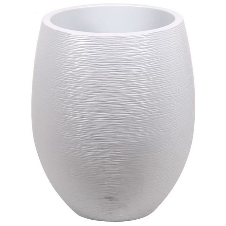 Pot rond Graphit - EDA PLASTIQUE - Contenance 53L - Blanc cérusé