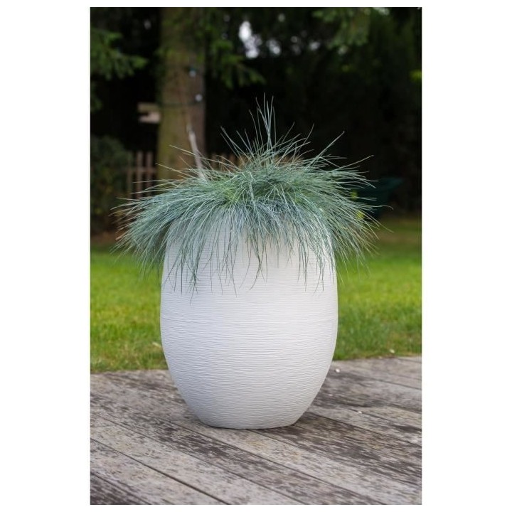 Pot rond Graphit - EDA PLASTIQUE - Contenance 53L - Blanc cérusé