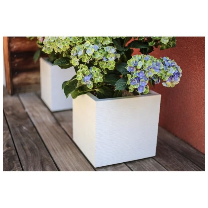 EDA PLASTIQUE Bac a fleurs carré Graphit Up - 21 L - 29,5 x 29,5 x 29