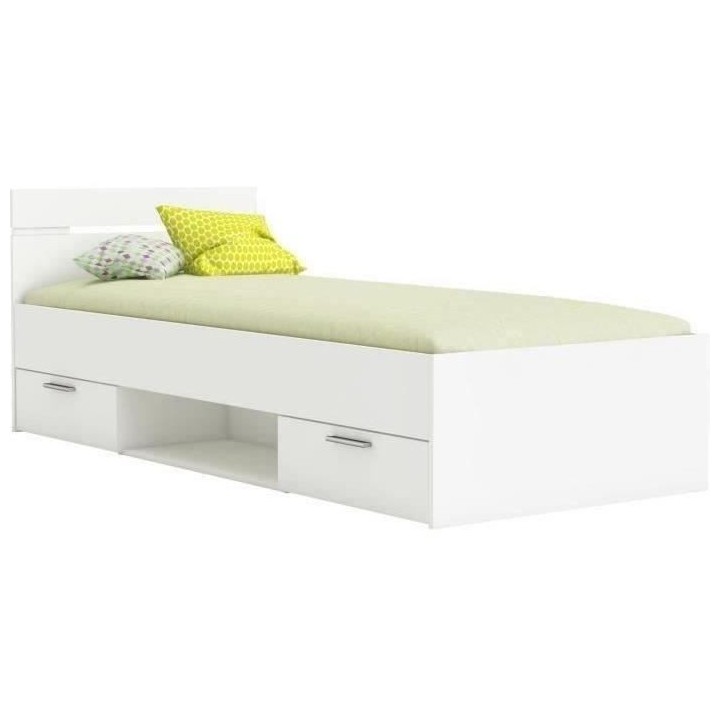 Chambre complete enfant Lila - Lit + bureau + dressing - Blanc - DEMEY