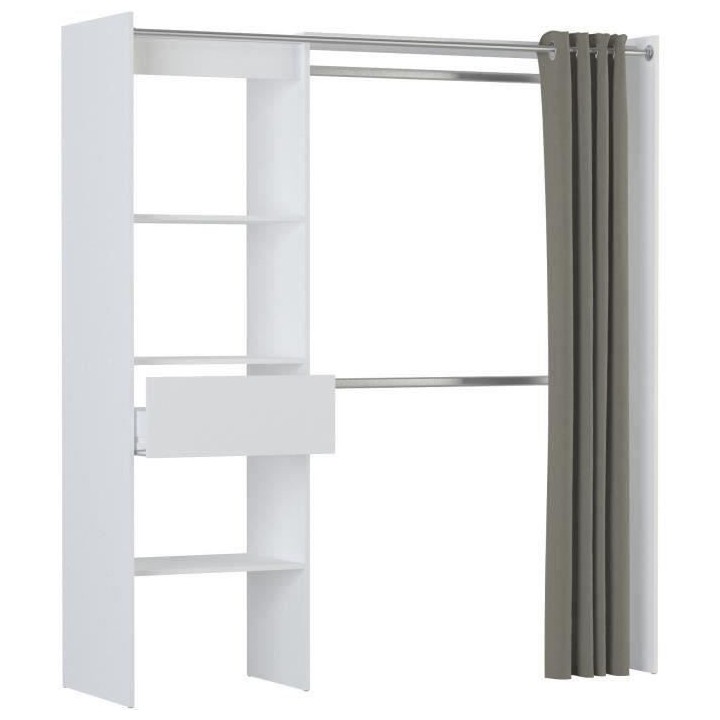 Chambre complete enfant Lila - Lit + bureau + dressing - Blanc - DEMEY