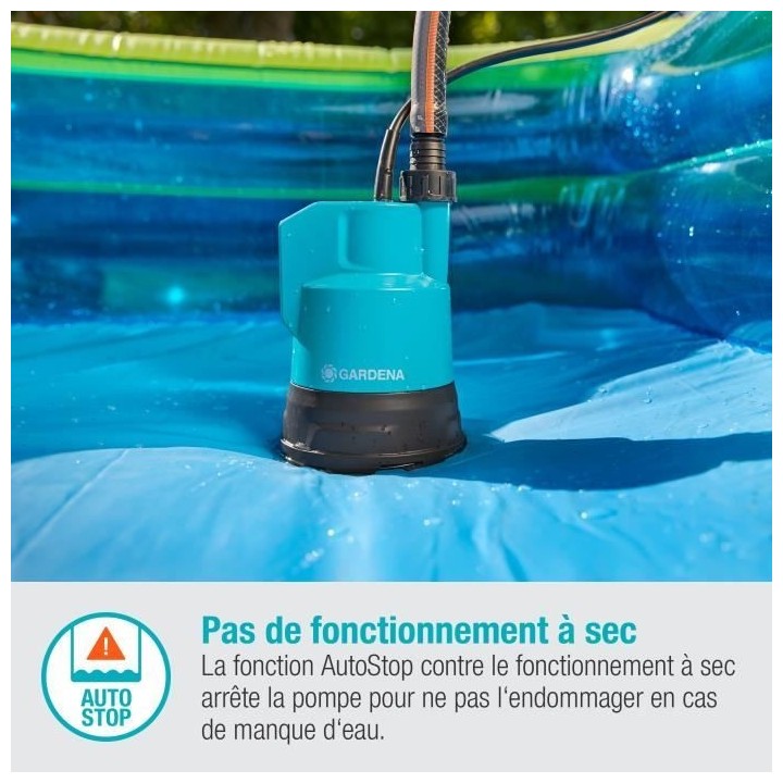 Pompe immergée pour collecteur d'eau de pluie Gardena 2000/2 18V P4A