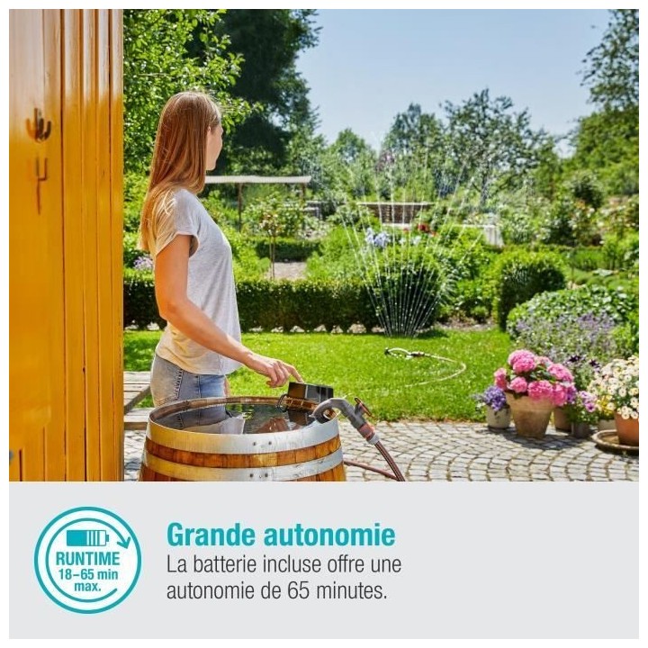 Pompe immergée pour collecteur d'eau de pluie Gardena 2000/2 18V P4A