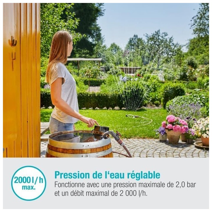GARDENA Pompe pour collecteur d'eau de pluie 2000/2 18V P4A sans batte