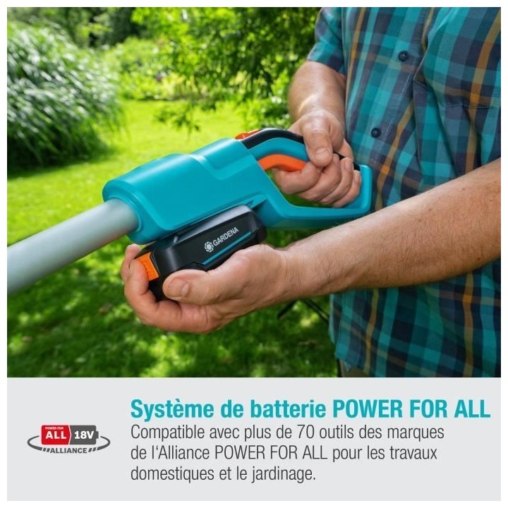 Taille-haies sur perche a batterie GARDENA - THS42/18V P4A - 18V - 42
