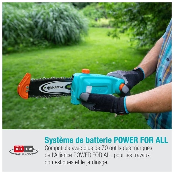 Elagueuse sur perche a batterie GARDENA - TCS 20/18V P4A - 18V - 42 cm