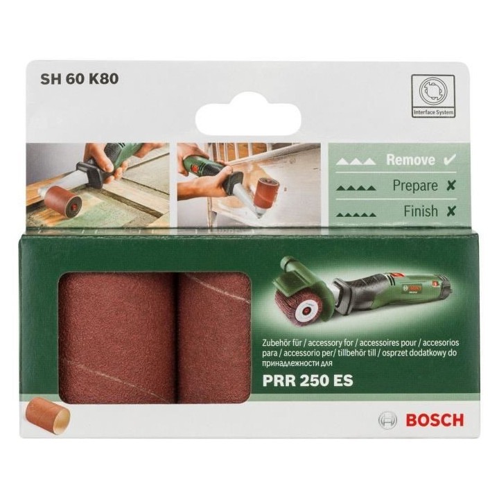 Manchon abrasif Bosch - Grain 80 - Largeur Rouleau 60mm - Accessoire p