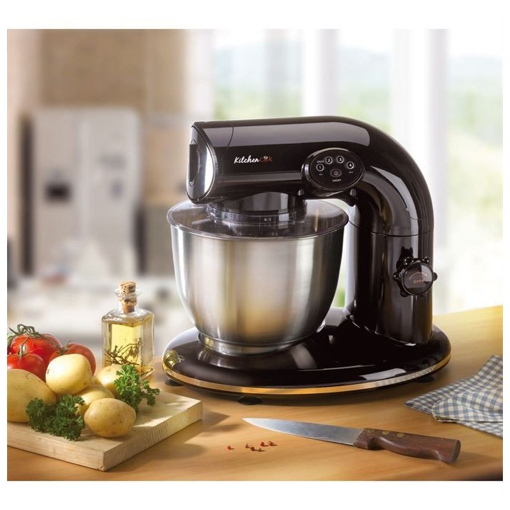 KITCHEN COOK Robot Pétrin AK80 Black - 1000W - Bol Inox 5L pour 2kg m