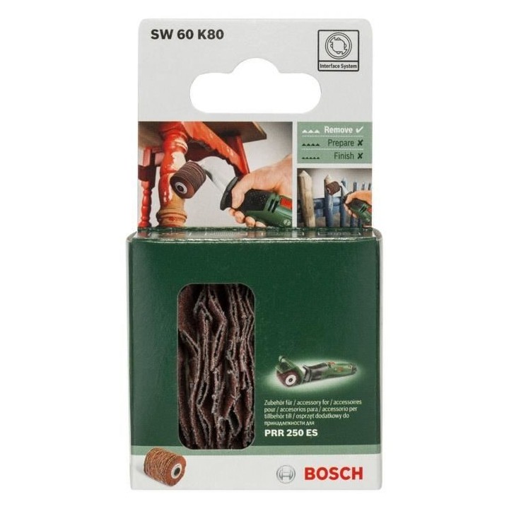 Rouleau flexible PRR 60mm G80 - BOSCH - Ponçage bois, métal et matie