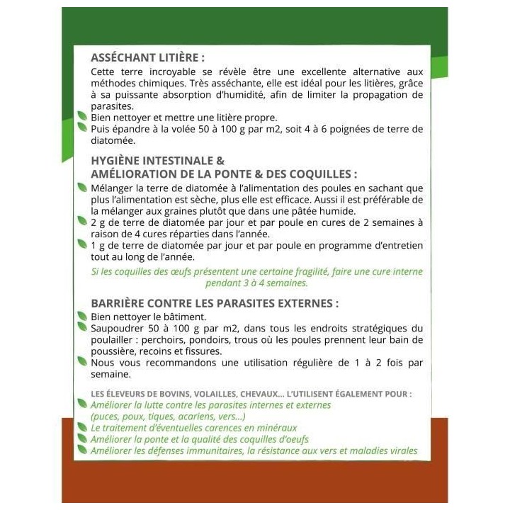 TERRA NOSTRA - Terre de Diatomée Spéciale Basse Cour - Qualité Alim