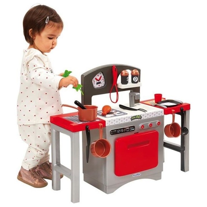 Cuisine Modulable Ecoiffier - Table + 2 Tabourets + Accessoires - Des