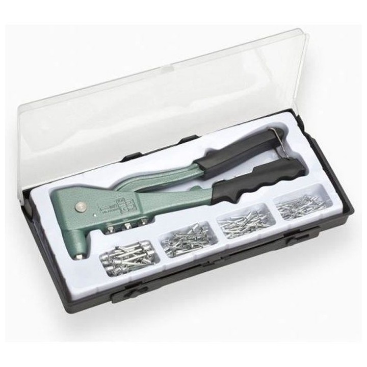 Pince a rivets - MEISTER - avec 100 rivets - corps en plastique - vert