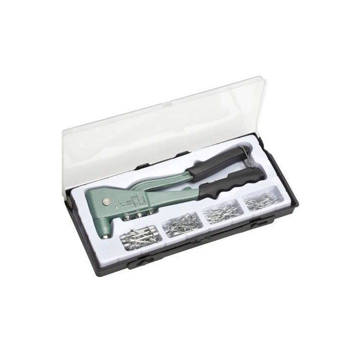 Pince a rivets - MEISTER - avec 100 rivets - corps en plastique - vert