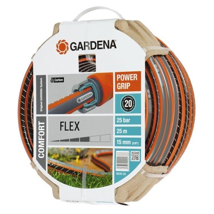 GARDENA Tuyau d'arrosage Comfort FLEX – Longueur 25m – Ø15mm –