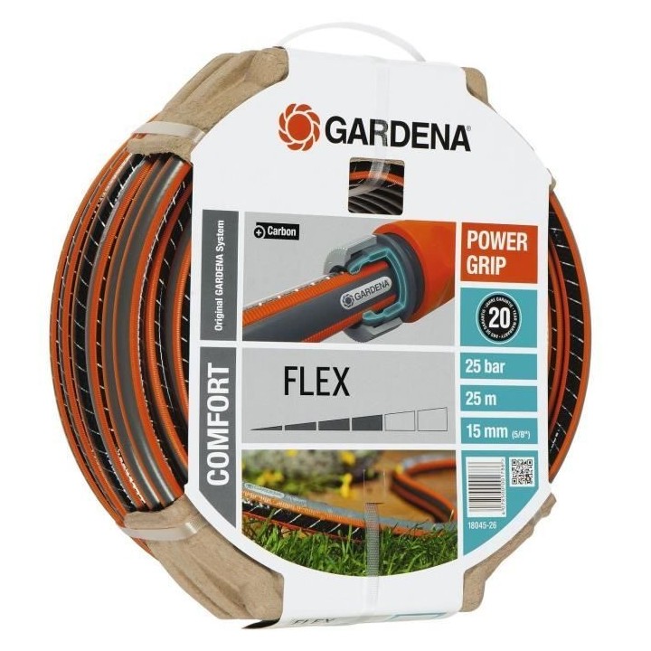 GARDENA Tuyau d'arrosage Comfort FLEX – Longueur 25m – Ø15mm –