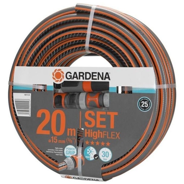 GARDENA Kit tuyau d'arrosage Comfort HighFLEX – Longueur 20m – Ø1