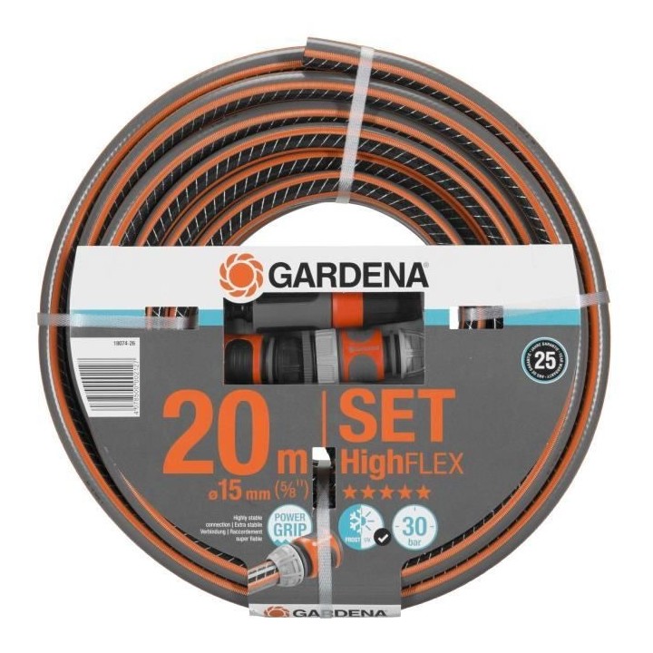 GARDENA Kit tuyau d'arrosage Comfort HighFLEX – Longueur 20m – Ø1