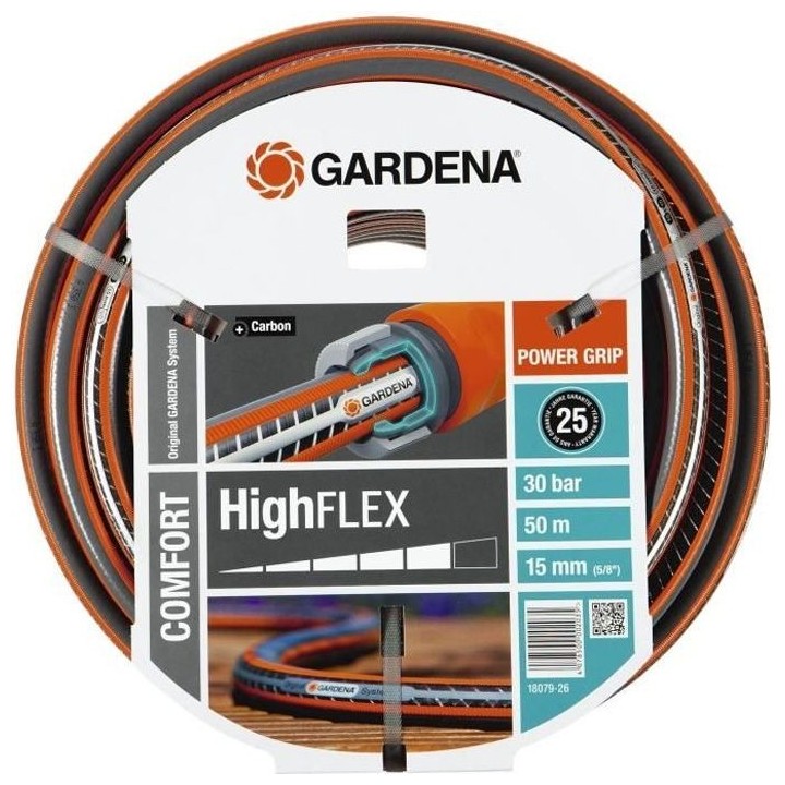 GARDENA Tuyau d'arrosage Comfort HighFlex – Longueur 50m – Ø15mm