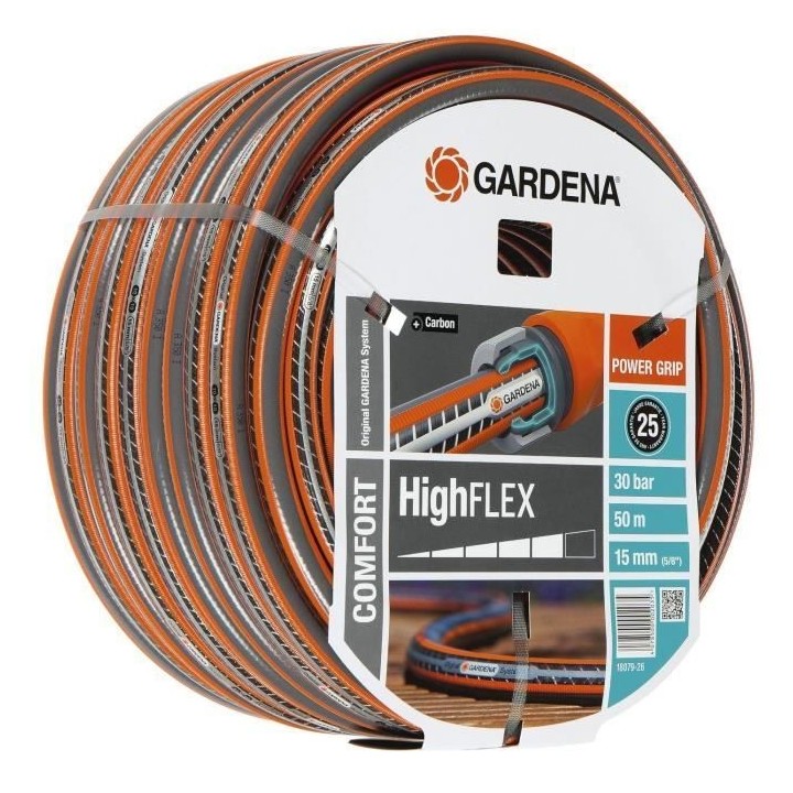 GARDENA Tuyau d'arrosage Comfort HighFlex – Longueur 50m – Ø15mm