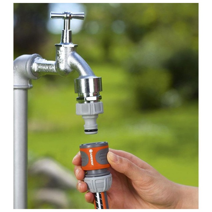 Raccord d'arrosage rapide GARDENA - Adapté tuyau Ø13mm & Ø15mm - Po