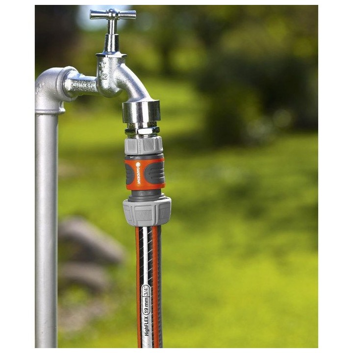 Raccord d'arrosage rapide GARDENA - Adapté tuyau Ø19 mm - Fixation 1