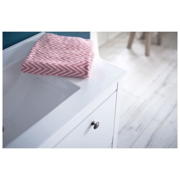 OLE Meuble salle de bain avec vasque - Mélaminé - Décor Blanc mat -