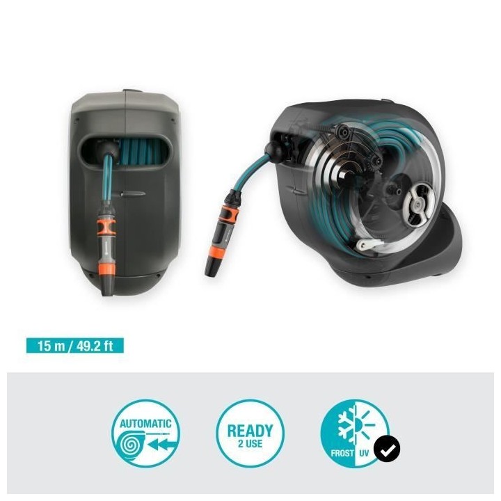 GARDENA Dévidoir automatique mural RollUp S 15 m