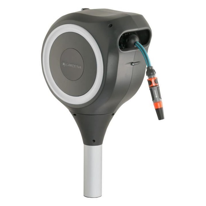 Dévidoir automatique GARDENA RollUp S 15m liseret blanc - Kit complet