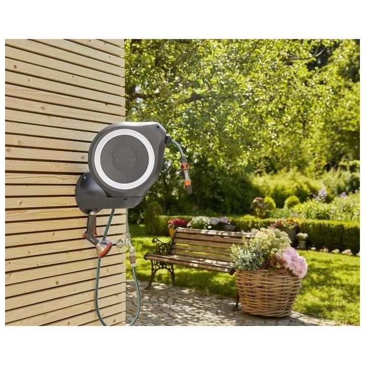 Dévidoir automatique mural RollUp M GARDENA - Longueur 20m - Ø11mm -