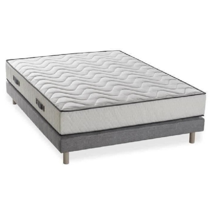 Ensemble Matelas + Sommier 140x190 cm - Mousse - 25 cm - DEKO DREAM HO