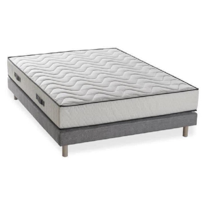 Ensemble matelas + sommier 160x200 cm - Mousse - 25cm - 5 zones - DEKO