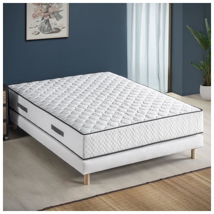Ensemble matelas + sommier 140 x 190 cm - 580 Ressorts ensachés - 7 z