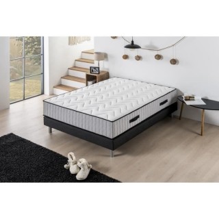 Ensemble Matelas + Sommier 140x190cm - 600 ressorts ensachés - 7 zone