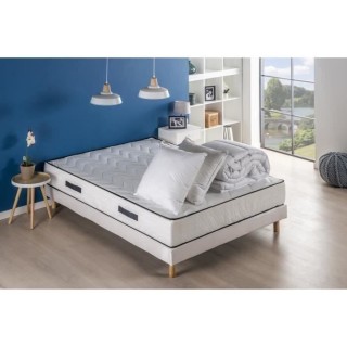 Pack pret a dormir - Matelas + Sommier 140x190 cm - Ressorts ensachés