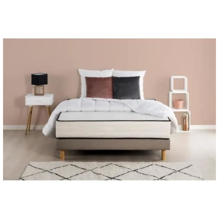 Pack pret a dormir - Matelas + sommier 140x190 + couette + 2 oreillers