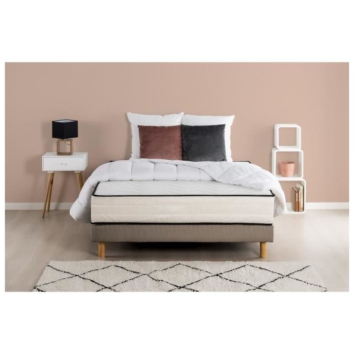 Pack pret a dormir - Matelas + sommier 160x200 + couette + 2 oreillers