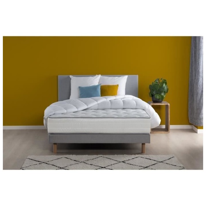 Pack Complet Matelas 140 x 190 cm + sommier + couette + 2 oreillers -