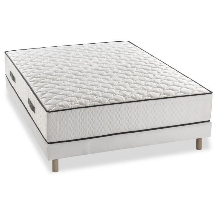 Ensemble Matelas + sommier 140x200cm - Ressorts - 7 zones de confort -