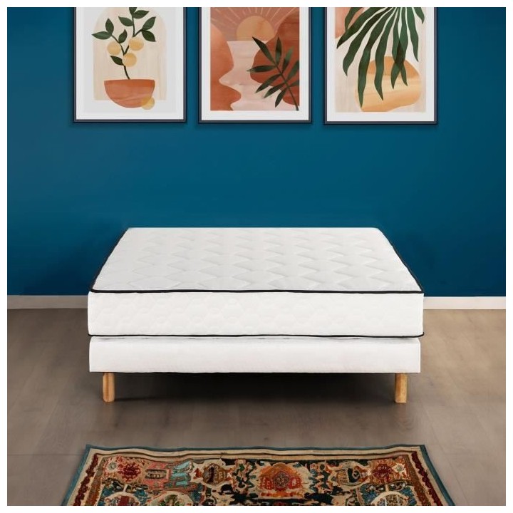 DEKO DREAM Détente Ensemble matelas + sommier 140 x 190 cm - Ressorts