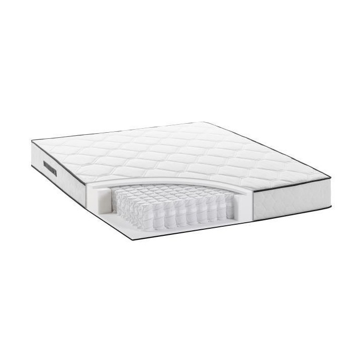 Ensemble matelas + sommier 160 x 200 cm - Ressorts - 7 zones - 19 cm -